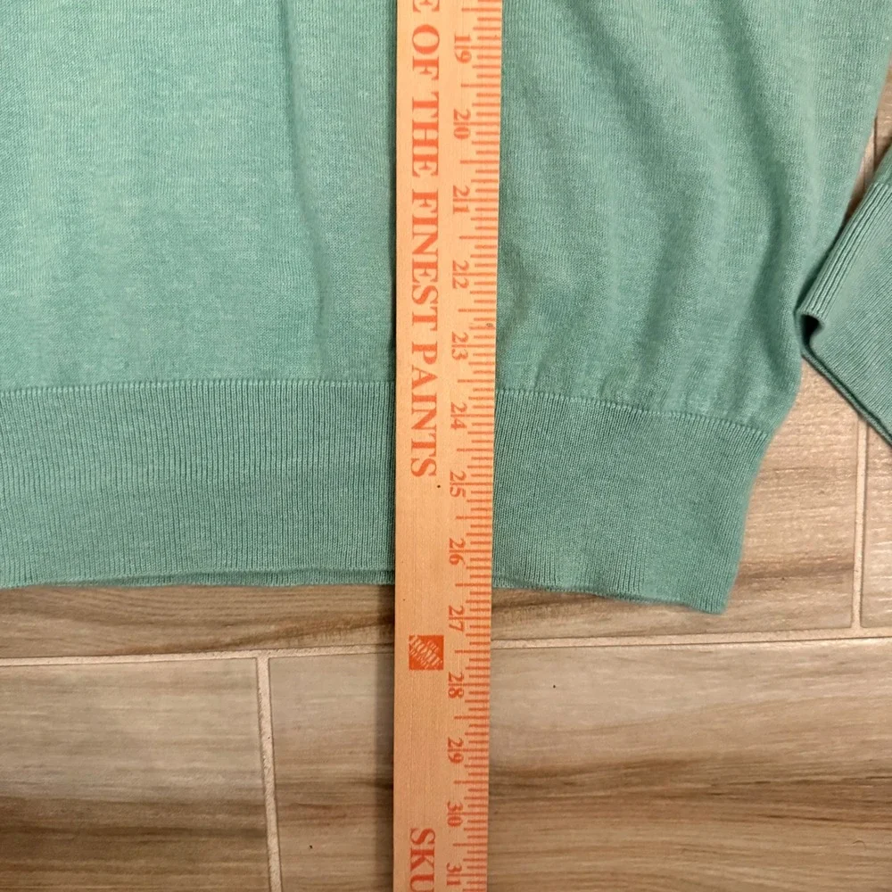 Polo Ralph Lauren Mint‎ Green Cotton Silk Cashmere V-Neck Sweater Mens XL